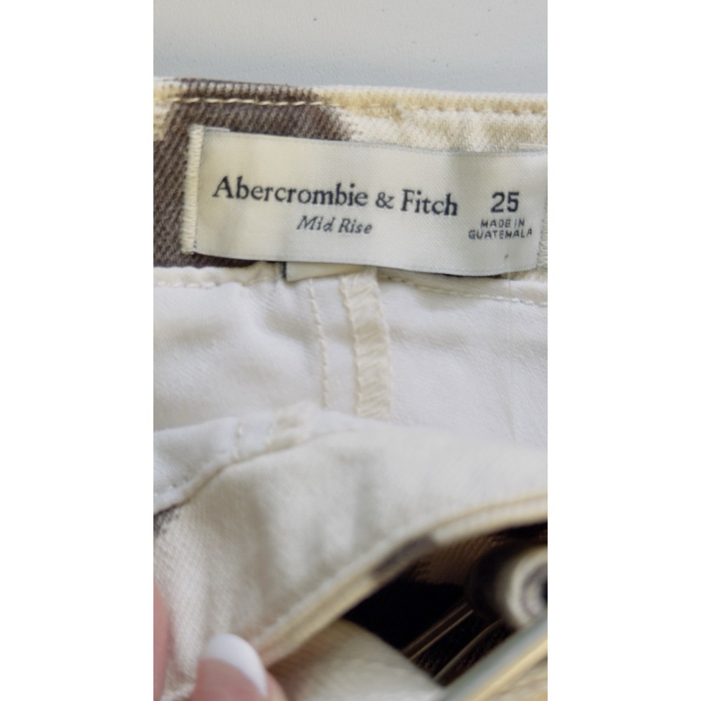 Abercrombie Fitch Cow Print Mid Rise Skort 25 NWT Denim Brown Cream HTF - Picture 9 of 9